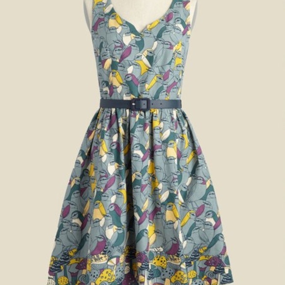 Modcloth "To Thrill a Mockingbird" Dress in Birds - Picture 2 of 3